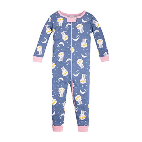 0190489137837 - LAMAZE ORGANIC BABY GIRLS STRETCHIE ONE PIECE SLEEPWEAR, BABY AND TODDLER, FOOTLESS, ZIPPER, PURPLE MOON AND STARS, 18 MONTHS