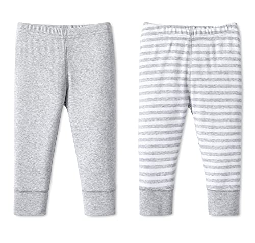 0190489902848 - LAMAZE BABY SUPER COMBED NATURAL COTTON PULL ON JOGGER PANTS, 2 PACK, GRAY STRIPED, NEWBORN