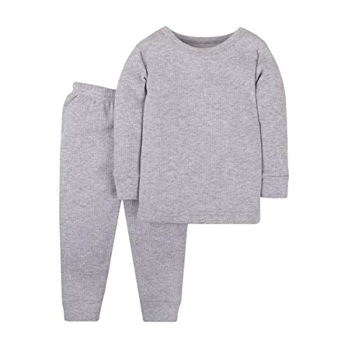 0190489906907 - LAMAZE BABY SUPER COMBED NATURAL COTTON THERMAL LONG JOHNS, 2 PIECE, GRAY, 12 MONTHS
