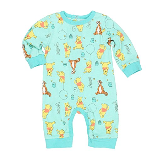 0190716017758 - WINNIE THE POOH BABY BOYS COVERALL ROMPER (6-9 MONTHS, POOH TIGGER TEAL)
