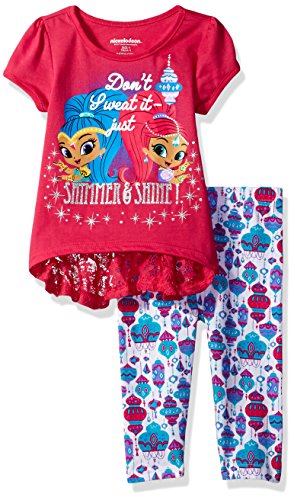 0190716070395 - NICKELODEON LITTLE GIRLS' 2 PIECE SHIMMER AND SHINE TEE AND SHORT SET, GENIE PINK, 6