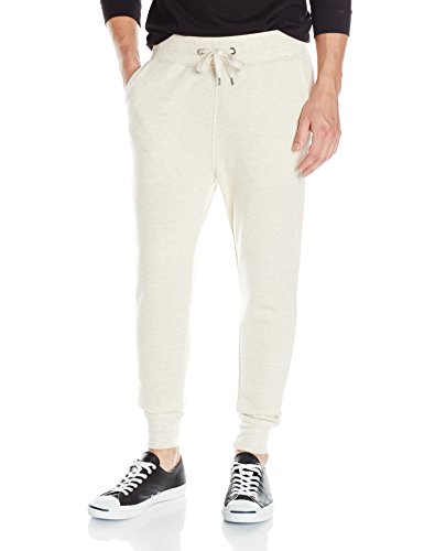 0190761194558 - GUESS MEN'S LUX BRUSHED TERRY JOGGERS, SANDY STONE HEATHER, M R