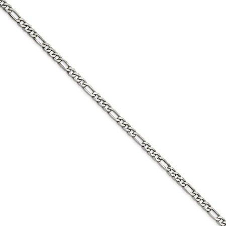 0190772031934 - STAINLESS STEEL POLISHED FANCY LOBSTER CLOSURE 6.30MM FIGARO CHAIN NECKLACE - LENGTH: 20 TO 24