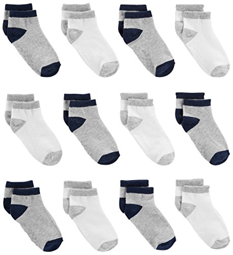 0190796934846 - SIMPLE JOYS BY CARTERS BABY BOYS TODDLER 12-PACK SOCK ANKLE, GRAY, WHITE, 2T/3T