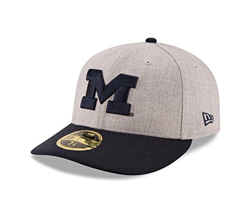 0190843352654 - NCAA MICHIGAN WOLVERINES ADULT CHANGE UP REDUX LOW PROFILE 59FIFTY FITTED CAP, 7 1/8, HEATHER GRAY