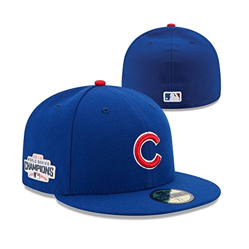0190845046087 - NEW ERA 59FIFTY CHICAGO CUBS FITTED HAT CAP WORLD SERIES CHAMPIONS 2016 PATCH (7 1/2)