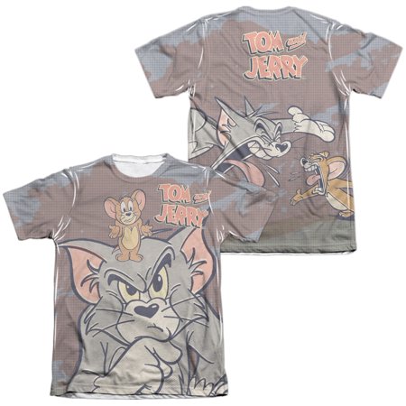 0190860796738 - TOM AND JERRY - UP TO NO GOOD (FRONT/BACK PRINT) - SHORT SLEEVE SHIRT - SMALL