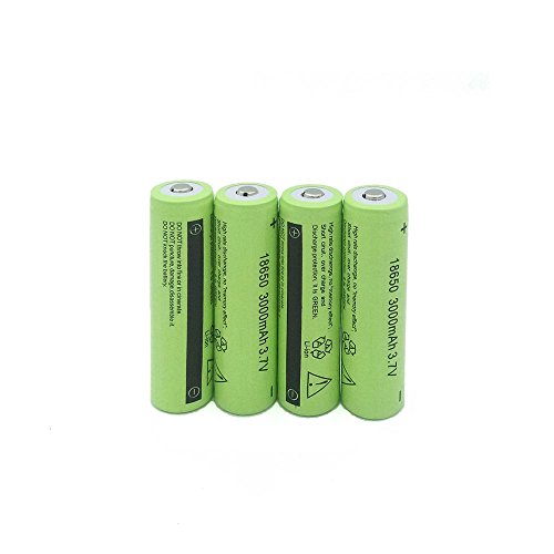 0190907236494 - 18650 3000MAH RECHARGEABLE LI-ION BATTERY 3.7V FOR FLASHLIGHT CAMERA WATCH A PORTION VAPES TOYS AND MANY OTHER ELECTRONIC DEVICES(PACK-4)