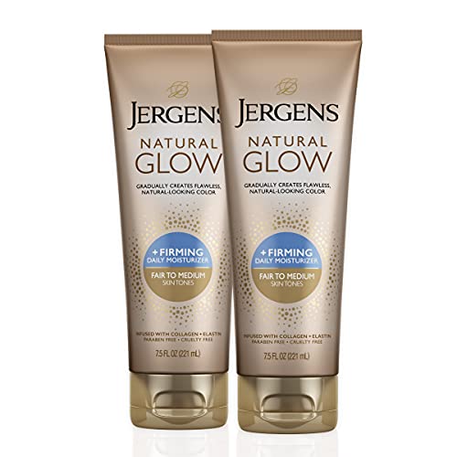 0019100278042 - JERGENS NATURAL GLOW +FIRMING BODY LOTION, FAIR TO MEDIUM SKIN TONE, 7.5 OUNCE SUNLESS TANNING DAILY MOISTURIZER WITH COLLAGEN AND ELASTIN. HELPS TO VISIBLY REDUCE CELLULITE (2 PACK)