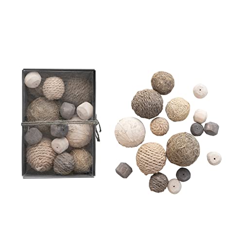 0191009471530 - CREATIVE CO-OP 1-1/2H-2-3/4 H DRIED NATURAL ORGANIC BALL MIX IN BOX (CONTAINS APPROXIMATELY 20 PIECES) ARTIFICIAL PLANTS, 7 L X 5 W X 3 H, MULTI