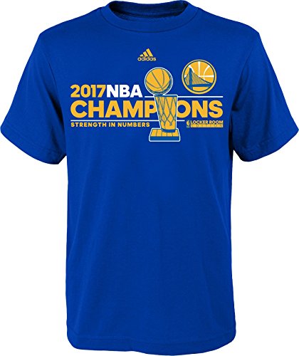 0191038004914 - GOLDEN STATE WARRIORS 2017 NBA FINALS CHAMPIONS OFFICIAL LOCKER ROOM BLUE T-SHIRT XX-LARGE