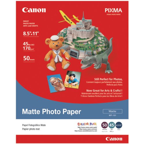 0001910649341 - CANON MATTE PHOTO PAPER, 8.5 X 11 INCHES, 50 SHEETS (7981A004)