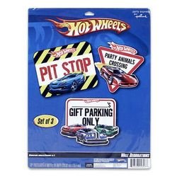 0001910726967 - WALL SIGN, 3PCHOT WHEELS ASSORTED CASE PACK 252