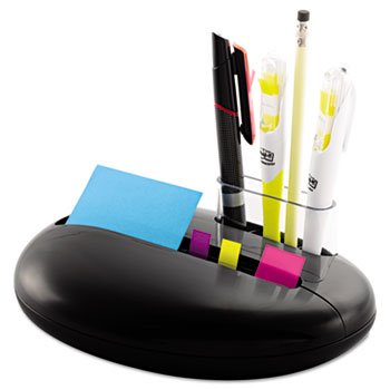 0001910756650 - NOTE AND FLAG COMBO PEBBLE DISPENSER, 3 X 3 NOTES, ASSORTED FLAGS, BLACK