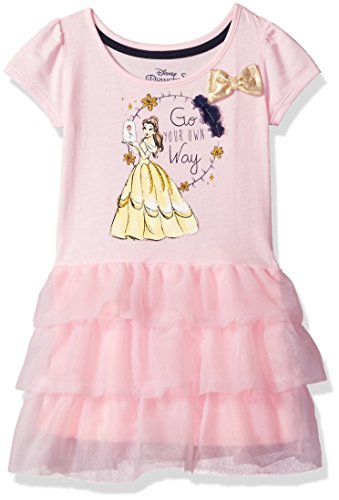 0191159006385 - DISNEY TODDLER GIRLS' BEAUTY AND THE BEAST BELLE RUFFLE AND TULLE DRESS, PINK, 6X