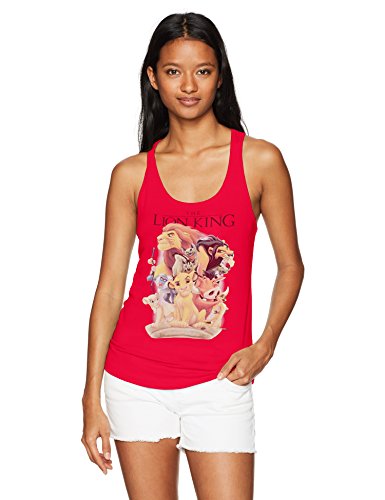 0191231422515 - DISNEY WOMEN'S LION KING CHARACTER POSTER IDEAL RACERBACK GRAPHIC TANK TOP, RED, S