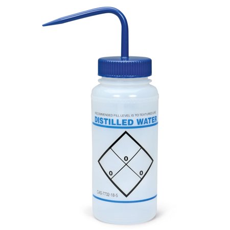 0191634034742 - WASH BOTTLE, WIDEMOUTHED, FOR DISTILLED WATER, 500 ML, EASY-TO-READ, LDPE SOLVENT-RESISTANT
