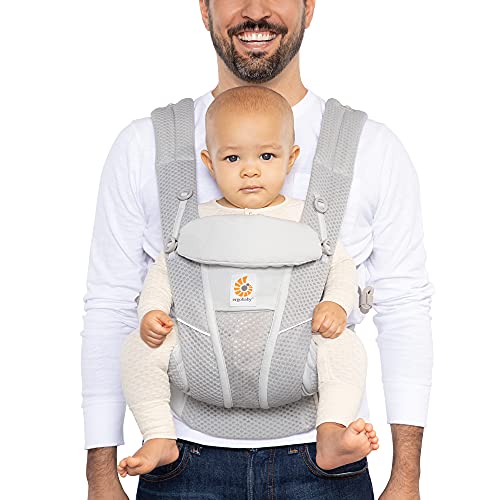 0191653004559 - ERGOBABY OMNI BREEZE ALL CARRY POSITIONS BREATHABLE MESH BABY CARRIER WITH ENHANCED LUMBAR SUPPORT & AIRFLOW, PEARL GREY