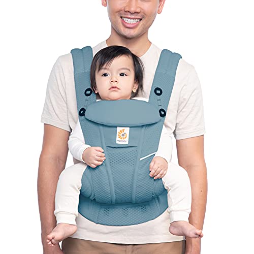 0191653004672 - ERGOBABY OMNI BREEZE ALL CARRY POSITIONS BREATHABLE MESH BABY CARRIER WITH ENHANCED LUMBAR SUPPORT & AIRFLOW (7-45 LB), SLATE BLUE