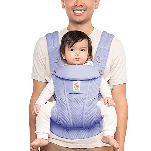 0191653006195 - ERGOBABY ALL CARRY POSITIONS BREATHABLE MESH BABY CARRIER WITH ENHANCED LUMBAR SUPPORT & AIRFLOW (7-45 LB), OMNI BREEZE, BLUE LAVENDAR