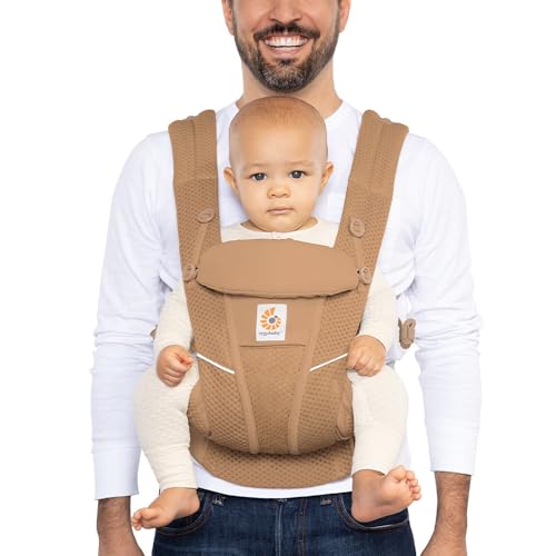 0191653009158 - ERGOBABY OMNI BREEZE ALL CARRY POSITIONS BREATHABLE MESH BABY CARRIER WITH ENHANCED LUMBAR SUPPORT & AIRFLOW (7-45 LB), CAMEL BROWN
