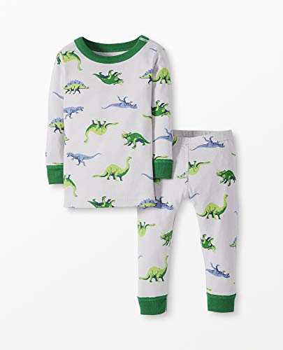 0191667928520 - MOON AND BACK BY HANNA ANDERSSON BABY TODDLER BOYS 2 PIECE LONG SLEEVE PAJAMA SET, DINOS, 12-18 MONTHS