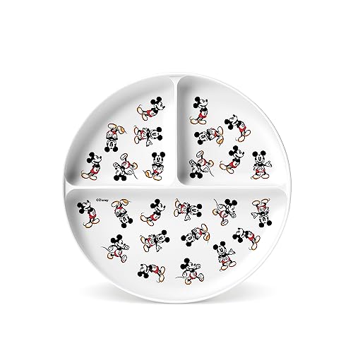 0191719169086 - SIMPLE MODERN DISNEY SILICONE PLATE FOR BABY AND TODDLER | DIVIDED AND MICROWAVE SAFE PLATES FOR KIDS | PARKER COLLECTION | MICKEY MOUSE RETRO