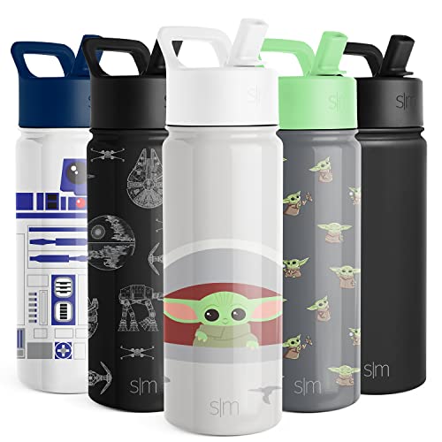 0191719205982 - SIMPLE MODERN STAR WARS BABY YODA GROGU KIDS WATER BOTTLE WITH STRAW LID | INSULATED STAINLESS STEEL REUSABLE TUMBLER FOR SCHOOL, TODDLERS, GIRLS, BOYS | SUMMIT COLLECTION | 18OZ, THE CHILD