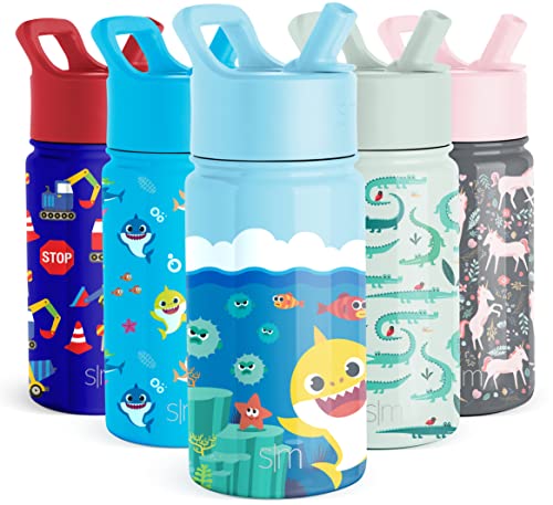 0191719217213 - SIMPLE MODERN BABY SHARK KIDS WATER BOTTLE WITH STRAW LID | INSULATED STAINLESS STEEL REUSABLE TUMBLER FOR TODDLERS, GIRLS, BOYS | SUMMIT COLLECTION | 14OZ, BABY SHARK SEA ADVENTURE