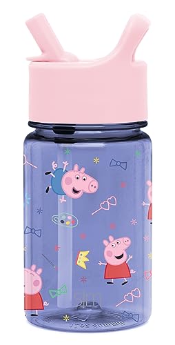 0191719226734 - SIMPLE MODERN PEPPA PIG KIDS WATER BOTTLE PLASTIC BPA-FREE TRITAN CUP WITH LEAK PROOF STRAW LID | REUSABLE AND DURABLE FOR TODDLERS, BOYS | SUMMIT COLLECTION | 12OZ, PEPPA PIG BUBBLES