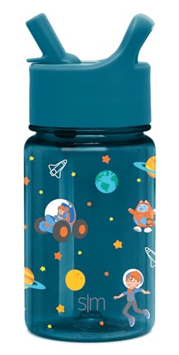 0191719251422 - SIMPLE MODERN BLIPPI KIDS WATER BOTTLE PLASTIC BPA-FREE TRITAN CUP WITH LEAK PROOF STRAW LID | REUSABLE AND DURABLE FOR TODDLERS, BOYS | SUMMIT COLLECTION | 12OZ, BLIPPI SPACE