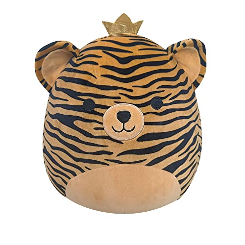 0191726471622 - SQUISHMALLOWS 14-INCH BROWN TIGER WITH CROWN PLUSH - ADD TINA TO YOUR SQUAD, ULTRASOFT STUFFED ANIMAL LARGE PLUSH TOY, OFFICIAL KELLYTOY PLUSH