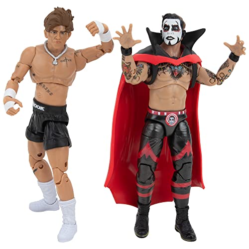 0191726510925 - AEW UNRIVALED HOOK AND DANHAUSEN TWO PACK - TWO 6-INCH FIGURES WITH ALTERNATE HANDS, HEADS, AND ENTRANCE ACCESSORIES