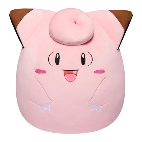 0191726746645 - SQUISHMALLOWS POKEMON 20-INCH CLEFAIRY PLUSH - ADD CLEFAIRY TO YOUR SQUAD, ULTRASOFT STUFFED ANIMAL JUMBO PLUSH, OFFICIAL KELLY TOY PLUSH