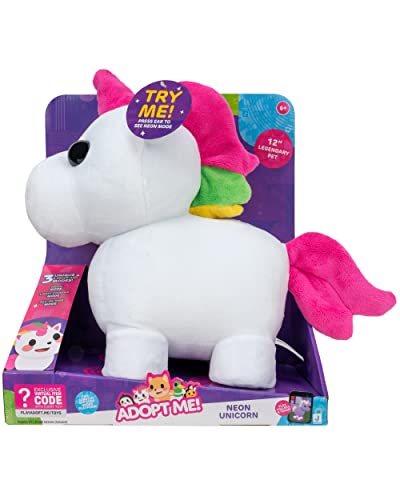 0191726877837 - ADOPT ME! NEON UNICORN LIGHT-UP PLUSH - SOFT AND CUDDLY - THREE LIGHT-UP MODES - DIRECTLY FROM THE #1 GAME, TOYS FOR KIDS - AGES 6+