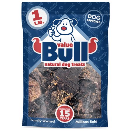 0191938059465 - NEW- VALUEBULL USA BEEF JERKY FOR DOGS, 1 POUND - ALL NATURAL DOG TREATS, GRAIN FREE DOG TRAINING TREAT, FULLY DIGESTIBLE, DOG AND PUPPY CHEW