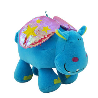 0192041920444 - HAPPY HOUSE BOUNCING HIPPO PLUSH BABY TOY