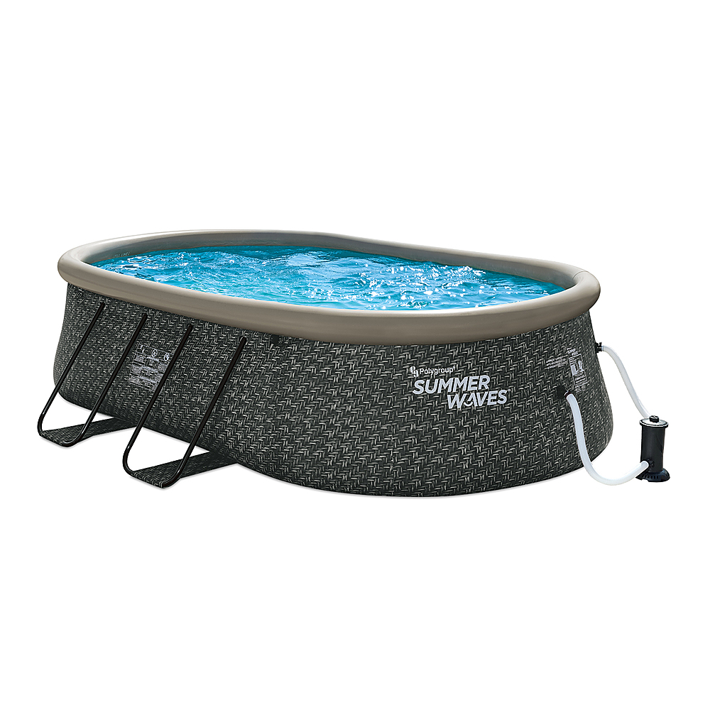 0192072028409 - SUMMER WAVES QUICK SET OVAL ABOVE GROUND POOL WITH FILTER PUMP