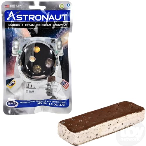0192073939155 - FUN EXPRESS WHITE ASTRONAUT FREEZE-DRIED COOKIES & CREAM ICE CREAM SANDWICH - 1.1 OZ (PACK OF 1) - OUTER SPACE ADVENTURE SNACK