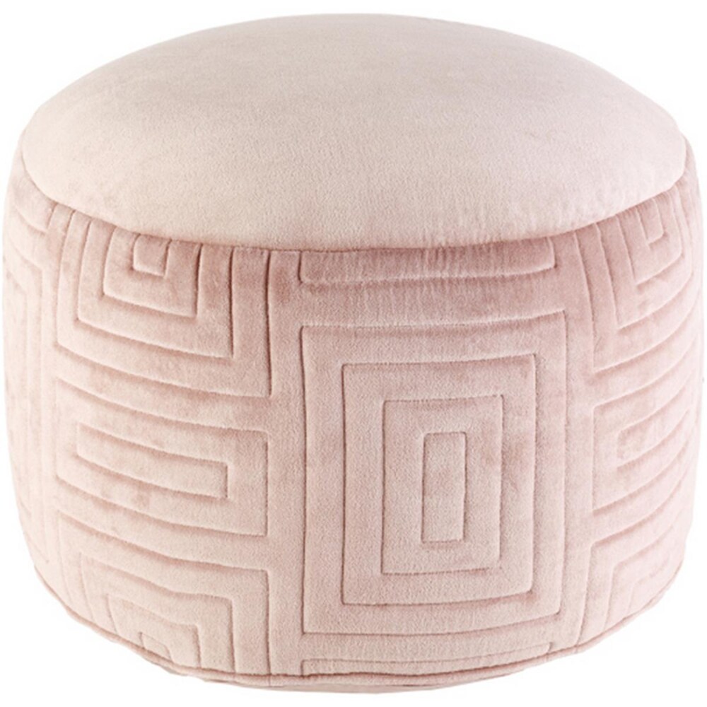 0019220132217 - SURYA AIPF001-202012 12 X 20 X 20 IN. ARIANNA REMOVABLE COVER POUF - ROSE