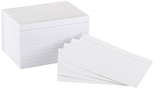 0192233012100 - AMAZON BASICS HEAVY WEIGHT RULED LINED INDEX CARDS, 300 COUNT, 100 PACK OF 3, WHITE, 3 X 5 INCH CARD
