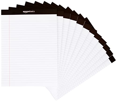 0192233043098 - AMAZON BASICS LEGAL/WIDE RULED 8.5 X 11.75-INCH LINED WRITING NOTE PADS - 12-PACK (50-SHEET PADS), WHITE