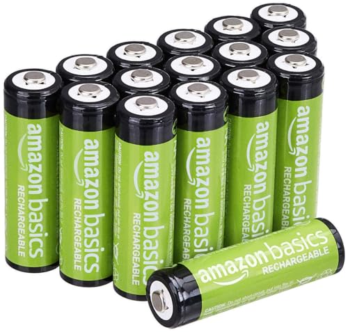 0192233053066 - AMAZON BASICS 16-PACK RECHARGEABLE AA NIMH BATTERIES, 2000 MAH, RECHARGE UP TO 1000X TIMES, PRE-CHARGED