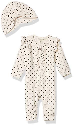 0192334385004 - JESSICA SIMPSON BABY GIRLS COVERALL AND HAT SET, SEA SALT DOT, 3-6 MONTHS