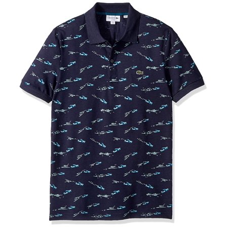0192536442789 - LACOSTE MENS SS PRINTED PIQUE SLIM FIT POLO SHIRT, ADULT