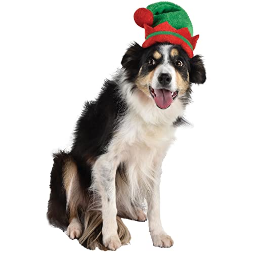 0192937358238 - ELF PET HAT - MEDIUM/LARGE | RED AND GREEN | 1 PC.