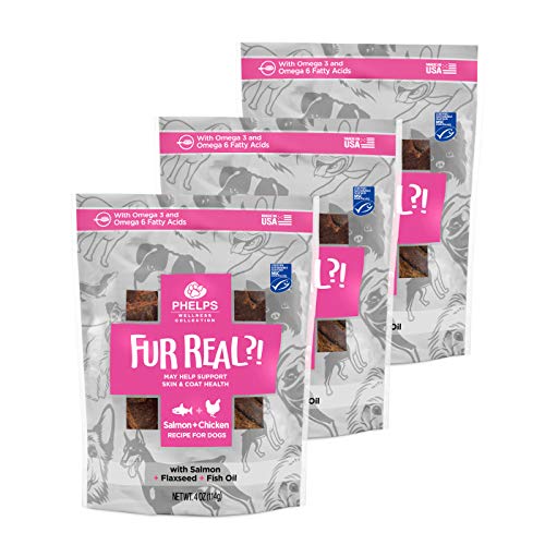 0192959811452 - PHELPS WELLNESS COLLECTION FUR REAL SKIN & COAT SALMON & CHICKEN RECIPE DOG TREATS 3 PACK 4.5 OZ