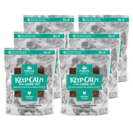 0192959811551 - PHELPS WELLNESS COLLECTION KEEP CALM & CANINE ON CHICKEN FLAVOR DOG TREATS 6 PACK 4.5 OZ