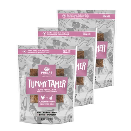 0192959811605 - PHELPS WELLNESS COLLECTION TUMMY TAMER BLAND CHICKEN & RICE RECIPE DOG TREATS 3 PACK 4.5 OZ