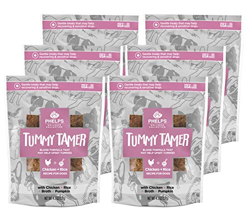0192959811612 - PHELPS WELLNESS COLLECTION TUMMY TAMER BLAND CHICKEN & RICE RECIPE DOG TREATS 6 PACK 4.5 OZ